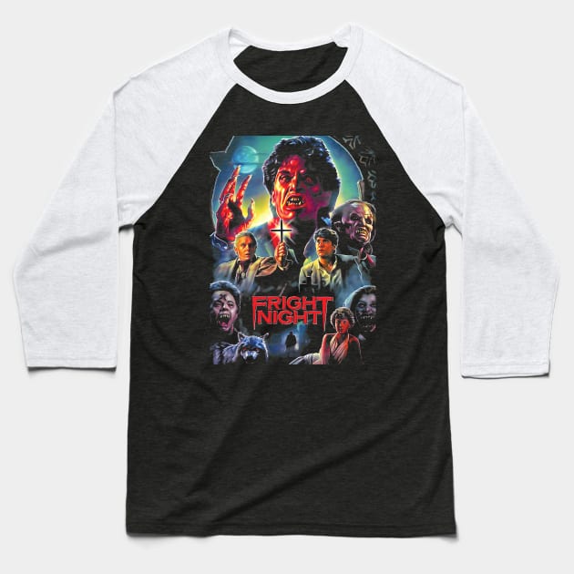 Fright Night Poster Vintage Baseball T-Shirt by Lianame